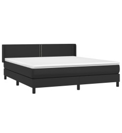 Lit à sommier tapissier avec matelas Noir 160x200 cm
