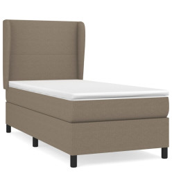 Lit à sommier tapissier avec matelas Taupe 80x200 cm Tissu