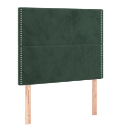 Lit à sommier tapissier avec matelas Vert foncé 100x200 cm