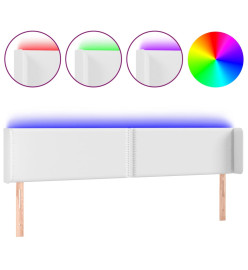 Tête de lit à LED Blanc 183x16x78/88 cm Similicuir