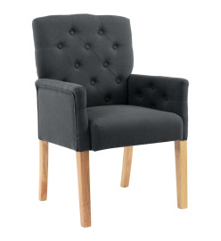 Chaises à manger avec accoudoirs lot de 4 gris tissu