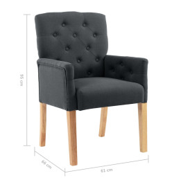 Chaises à manger avec accoudoirs lot de 4 gris tissu