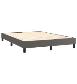 Lit à sommier tapissier avec matelas Gris 140x200 cm Similicuir