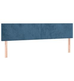Sommier tapissier matelas et LED Bleu foncé 180x200 cm Velours
