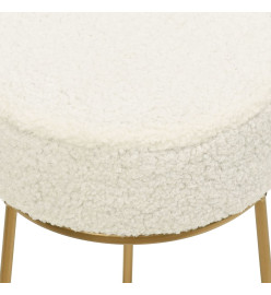 Tabouret rond Blanc Molleton