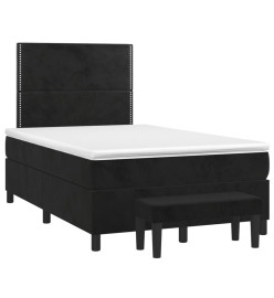 Lit à sommier tapissier avec matelas Noir 120x200 cm Velours