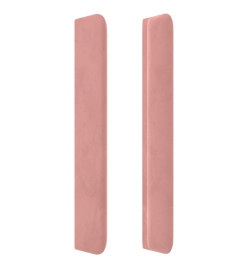 Tête de lit avec oreilles Rose 147x16x118/128 cm Velours