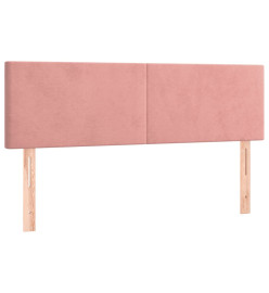 Sommier tapissier avec matelas et LED Rose 140x190 cm Velours