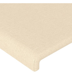 Cadre de lit avec tête de lit Crème 140x200 cm Tissu