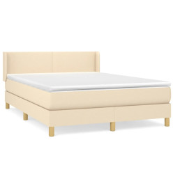 Lit à sommier tapissier avec matelas Crème 140x200 cm Tissu