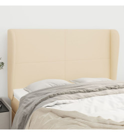 Tête de lit avec oreilles Crème 147x23x118/128 cm Tissu