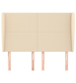 Tête de lit avec oreilles Crème 147x23x118/128 cm Tissu