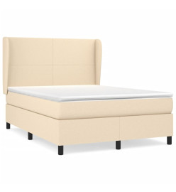 Lit à sommier tapissier avec matelas Crème 140x200 cm Tissu