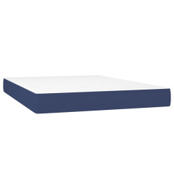 Sommier tapissier avec matelas et LED Bleu 140x190 cm Tissu
