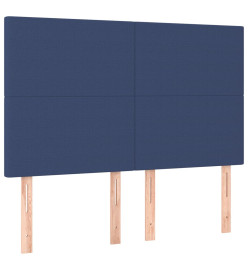 Sommier tapissier avec matelas et LED Bleu 140x190 cm Tissu