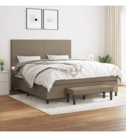 Lit à sommier tapissier avec matelas Taupe 160x200 cm Tissu