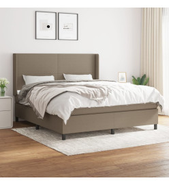 Lit à sommier tapissier avec matelas Taupe 160x200 cm Tissu