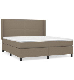 Lit à sommier tapissier avec matelas Taupe 160x200 cm Tissu