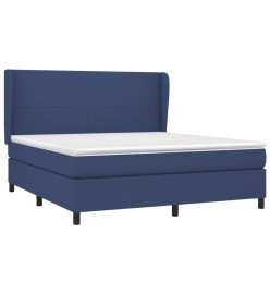 Lit à sommier tapissier avec matelas Bleu 160x200 cm Tissu