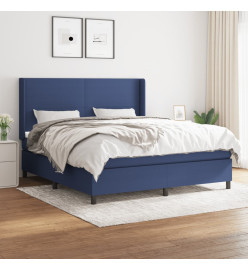 Lit à sommier tapissier avec matelas Bleu 160x200 cm Tissu