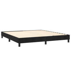 Lit à sommier tapissier et matelas Noir 160x200 cm Velours