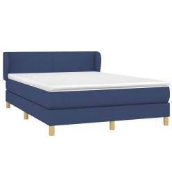 Lit à sommier tapissier avec matelas Bleu 140x190 cm Tissu