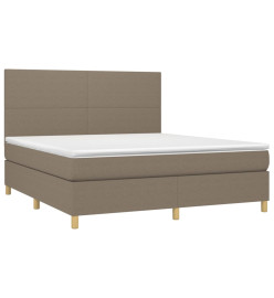 Lit à sommier tapissier avec matelas Taupe 160x200 cm Tissu