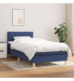 Lit à sommier tapissier avec matelas Bleu 90x190 cm Tissu