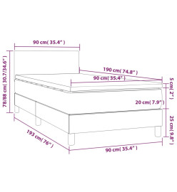 Lit à sommier tapissier avec matelas Bleu 90x190 cm Tissu