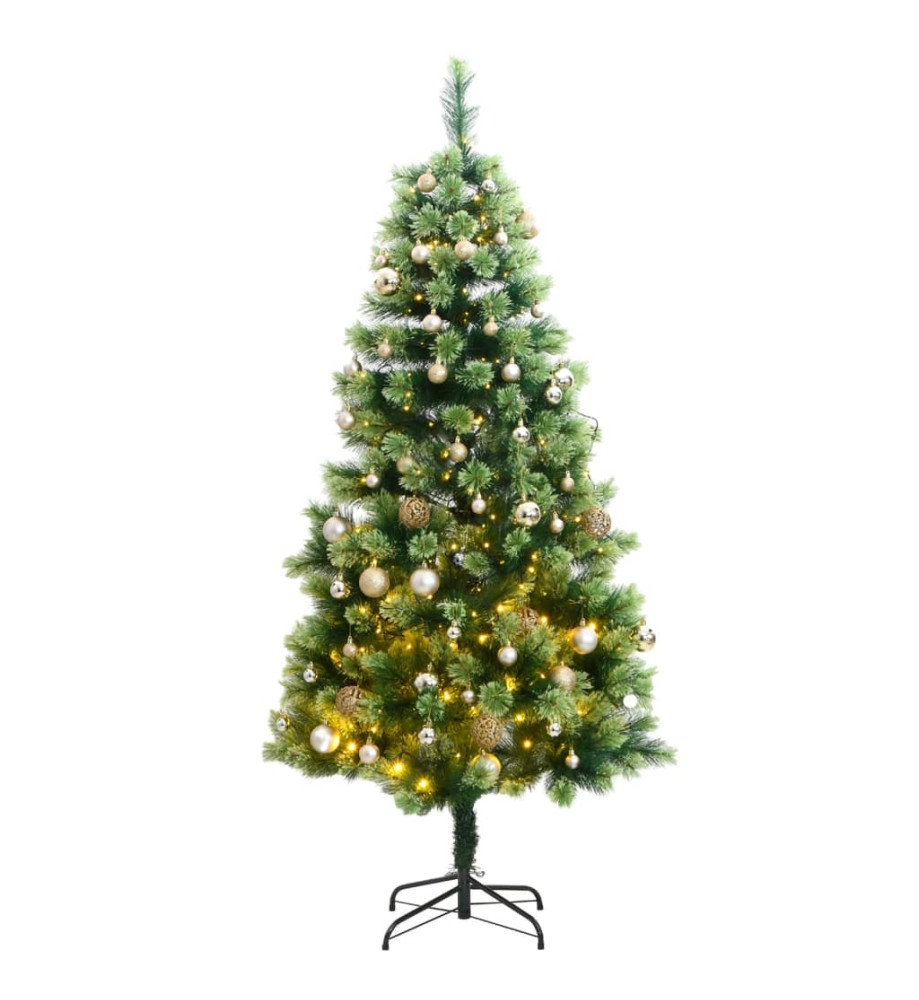 Sapin de Noël artificiel articulé 300 LED et boules 210 cm