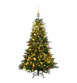 Sapin de Noël artificiel articulé 300 LED et boules 210 cm