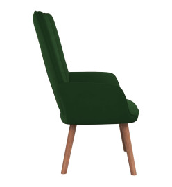 Chaise de relaxation Vert foncé Velours