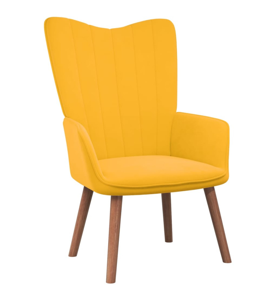 Chaise de relaxation Jaune moutarde Velours