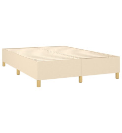 Lit à sommier tapissier avec matelas Crème 140x190 cm Tissu