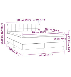 Lit à sommier tapissier avec matelas Crème 140x190 cm Tissu