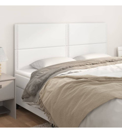 Têtes de lit 4 pcs Blanc 90x5x78/88 cm Similicuir