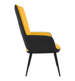 Chaise de relaxation Jaune moutarde Velours et PVC