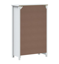 Armoire de salle de bain BERG blanc 69,5x34x110 cm pin massif