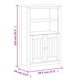 Armoire de salle de bain BERG blanc 69,5x34x110 cm pin massif