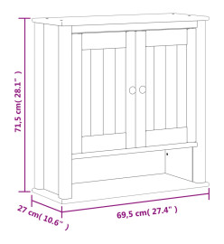 Armoire murale de salle de bain BERG blanc bois massif