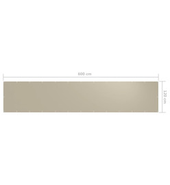 Écran de balcon Beige 120x600 cm Tissu Oxford