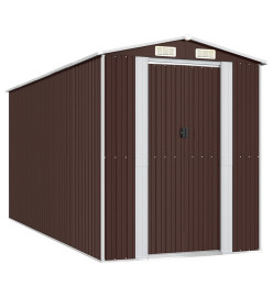 Abri de jardin Marron foncé 192x440x223 cm Acier galvanisé