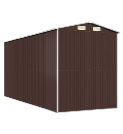 Abri de jardin Marron foncé 192x440x223 cm Acier galvanisé