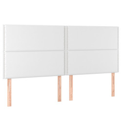 Lit à sommier tapissier avec matelas Blanc 200x200cm Similicuir