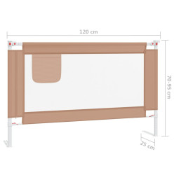 Barrière de sécurité de lit d'enfant Taupe 120x25 cm Tissu