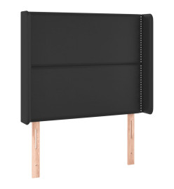Sommier tapissier avec matelas et LED Noir 90x200 cm Similicuir