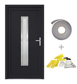 Porte d'entrée anthracite 108x208 cm PVC