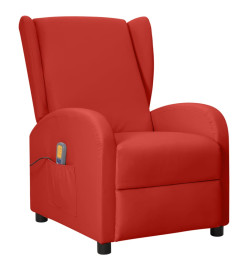 Fauteuil de massage à oreilles rouge bordeaux similicuir