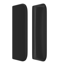 Tête de lit avec oreilles Noir 183x16x78/88 cm Similicuir