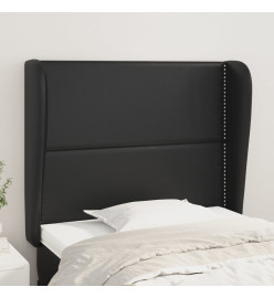 Tête de lit avec oreilles Noir 93x23x118/128 cm Similicuir